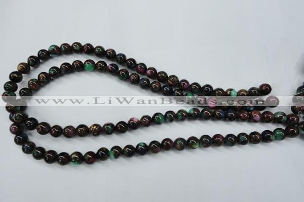 CGO03 15.5 inches 8mm round gold multi-color stone beads