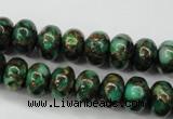 CGO121 15.5 inches 5*8mm rondelle gold green color stone beads