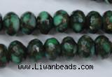 CGO125 15.5 inches 8*12mm faceted rondelle gold green color stone beads