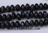 CGO181 15.5 inches 5*8mm rondelle gold blue color stone beads