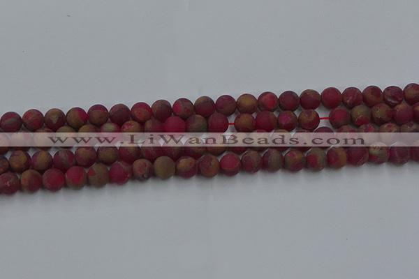 CGO251 15.5 inches 6mm round matte gold multi-color stone beads