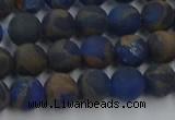 CGO261 15.5 inches 6mm round matte gold multi-color stone beads