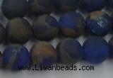 CGO263 15.5 inches 10mm round matte gold multi-color stone beads