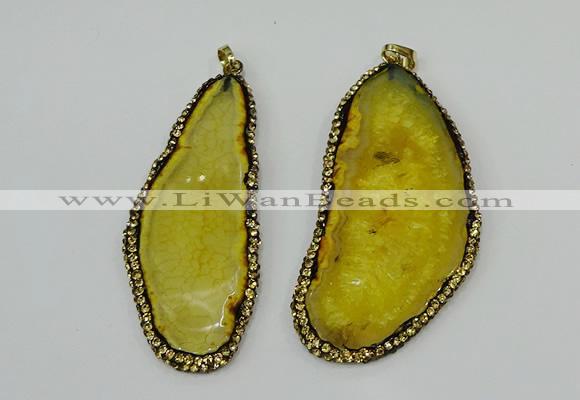 CGP141 30*55mm - 40*65mm freeform agate pendants wholesale