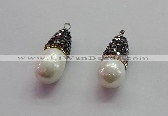 CGP1500 10*25mm teardrop pearl shell pendants wholesale