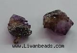 CGP1529 30*40mm - 40*45mm faceted nuggets druzy amethyst pendants