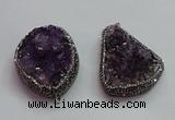 CGP1538 30*40mm - 35*45mm freeform druzy amethyst pendants