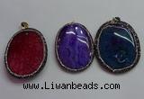 CGP1548 40*55mm - 45*60mm oval agate pendants wholesale