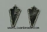 CGP163 22*45mm arrowhead hematite gemstone pendants wholesale