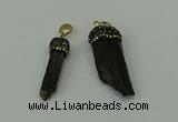 CGP205 6*30mm - 15*40mm sticks black tourmaline pendants