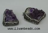 CGP219 30*40mm - 35*45mm freeform druzy amethyst pendants