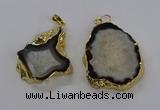 CGP3010 30*40mm - 35*45mm freeform druzy agate pendants