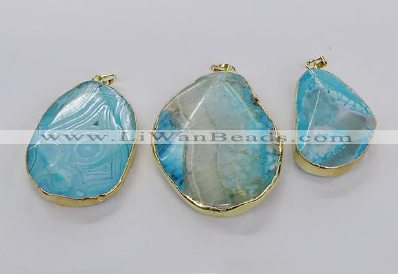 CGP3014 30*40mm - 45*55mm freeform agate gemstone pendants