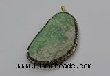 CGP3026 35*50mm - 40*65mm freeform green apple jasper pendants