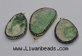 CGP3028 35*50mm - 40*65mm freeform green apple jasper pendants