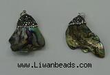 CGP304 20*40mm - 25*35mm freeform abalone shell pendants wholesale