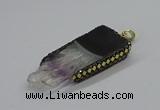 CGP3076 25*50mm - 30*65mm freeform druzy amethyst pendants