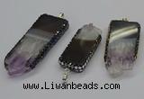 CGP3078 25*50mm - 30*65mm freeform druzy amethyst pendants