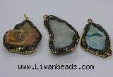 CGP3083 40*50mm - 45*55mm freeform druzy agate pendants