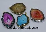 CGP3089 40*50mm - 50*65mm freeform druzy agate pendants