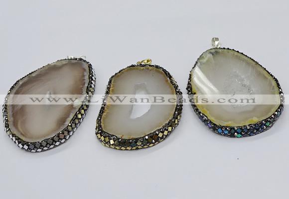 CGP3090 40*50mm - 50*60mm freeform druzy agate pendants