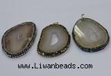 CGP3091 60*70mm - 70*80mm freeform druzy agate pendants