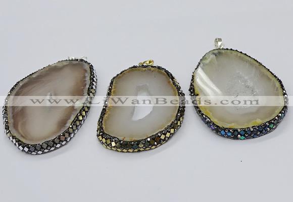 CGP3091 60*70mm - 70*80mm freeform druzy agate pendants