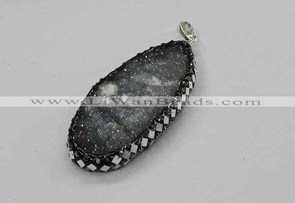 CGP3130 25*50mm - 25*55mm oval druzy agate pendants wholesale