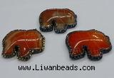 CGP3171 50*55mm elephant agate gemstone pendants wholesale