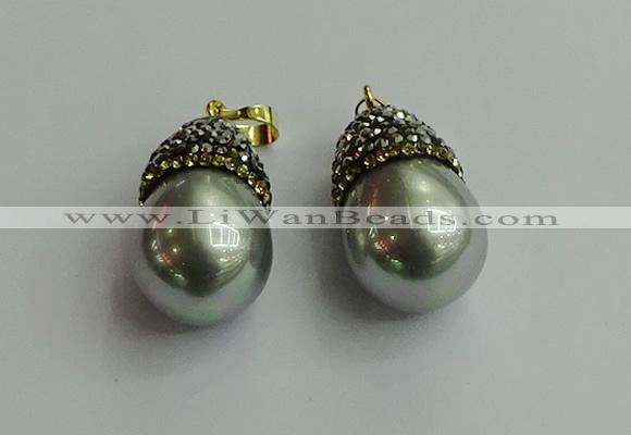 CGP325 15*25mm - 15*30mm teardrop pearl shell pendants wholesale