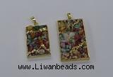 CGP3258 25*40mm - 30*50mm rectangle druzy agate pendants