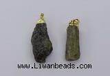 CGP3268 15*40mm - 20*55mm nuggets green kyanite pendants