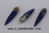 CGP3363 15*50mm - 16*65mm sticks lapis lazuli gemstone pendants