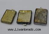 CGP3423 35*60mm - 40*50mm rectangle fossil coral pendants