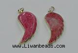 CGP3494 22*45mm - 25*50mm wing-shaped fossil coral pendants