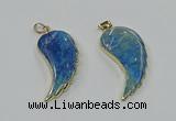 CGP3495 22*45mm - 25*50mm wing-shaped fossil coral pendants