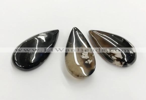 CGP3522 30*55mm - 35*60mm flat teardrop sakura agate slab pendants