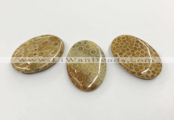 CGP3542 35*50mm oval chrysanthemum agate slab pendants