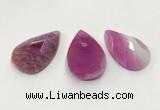 CGP3564 35*55mm faceted flat teardrop agate pendants wholesale