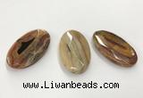 CGP3568 32*50mm faceted oval agate pendants wholesale