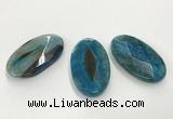 CGP3570 32*50mm faceted oval agate pendants wholesale