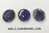 CGP3576 40*50mm faceted oval agate pendants wholesale