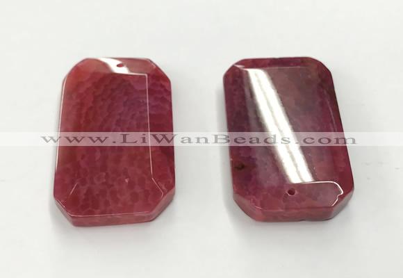 CGP3598 35*55mm faceted octagonal agate pendants wholesale