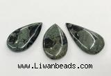 CGP3610 30*50mm - 35*55mm flat teardrop kambaba jasper pendants