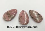 CGP3621 30*50mm flat teardrop rhodochrosite gemstone pendants