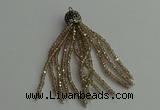 CGP421 2*3mm faceted rondelle handmade chinese crystal tassel pendants