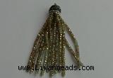 CGP422 2*3mm faceted rondelle handmade chinese crystal tassel pendants