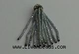 CGP424 2*3mm faceted rondelle handmade chinese crystal tassel pendants