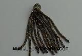 CGP427 2*3mm faceted rondelle handmade chinese crystal tassel pendants