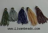 CGP430 2*3mm faceted rondelle handmade chinese crystal tassel pendants